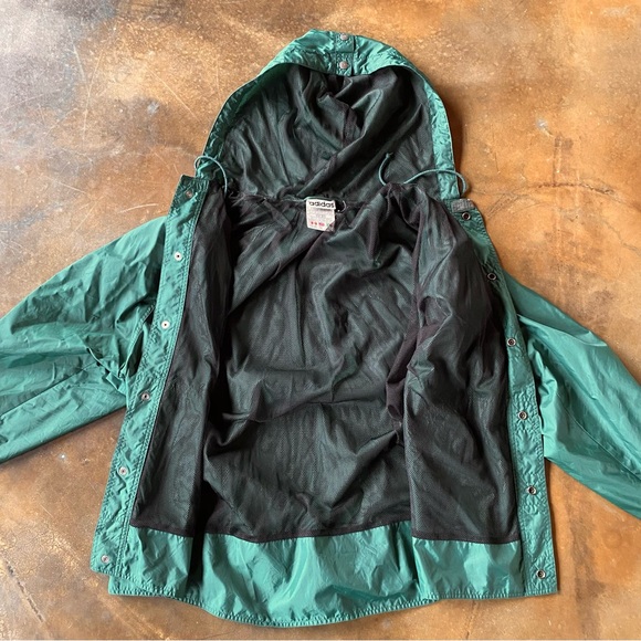 VTG 90s Adidas Green Hooded Oversized Windbreaker Track Jacket - Picture 9 of 13